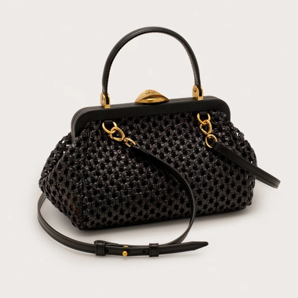 NEW Cult Gaia Zuma Woven Crossbody Bag Black